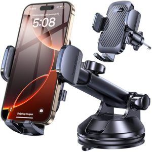 Romuto Car Phone Holder Mount【Strongest Suction】 Phone Mount for Car Cell Phone Holders for Your Car Accessories for Women Men Dashboard/Windshield/Vent Camera Mounts Truck Stand for iPhone Samsung