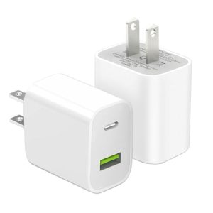 2 Pack USB C Charger Block, Dual Port Type C Wall Charger Fast Charging 20W Power Adapter Cube for iPhone 14/14 Pro/14 Pro Max/14 Plus/13/12/11, XS/XR/X, iPad, Samsung, More