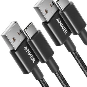 Anker Cable [2 Pack, 3FT], USB A to USB C Cable for iPhone 17 Series,Samsung Galaxy S10 S10+, LG V30, Beats Fit Pro and More (Black)