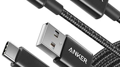 Anker Cable [2 Pack 6ft], USB A to USB C Cable for iPhone 17 Series,Samsung Galaxy S10 S10+, LG V30, Beats Fit Pro and More (Black).