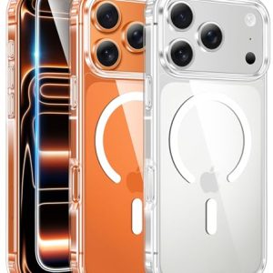 FNTCASE for iPhone 17 Pro-Max Case: Magnetic Transparent Phone Cases with Screen Protector Slim Military Grade Drop Protection Rugged Shockproof Protective Cell Phone Cover (A-Clear)