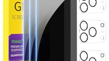 PEHAEL 3+3Pack for iPhone 17 Pro Max Privacy Screen Protector with Camera Lens Protector Full Coverage Anti-Spy Tempered Glass Film 9H Hardness Easy Installation Bubble Free [6.9 inch]