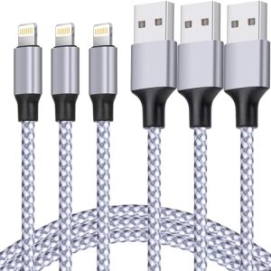 TAKAGI for iPhone Charger, [MFi Certified] Lightning Cable 3PACK 6FT Nylon Braided USB Charging Cable High Speed Transfer Cord Compatible with iPhone 14/13/12/11 Pro Max/XS MAX/XR/XS/X/8/iPad