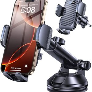 Romuto Phone Holders for Your Car Phone Holder Mount【Super Suction】 Cell Phone Mount for Car Accessories for Women Men Dashboard/Windshield/Vent Truck Stand for iPhone 17 16 Garmin GPS Vehicle Mounts