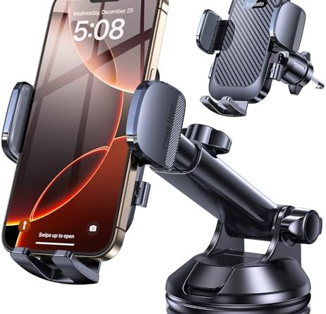 Romuto Phone Holders for Your Car Phone Holder Mount【Super Suction】 Cell Phone Mount for Car Accessories for Women Men Dashboard/Windshield/Vent Truck Stand for iPhone 17 16 Garmin GPS Vehicle Mounts