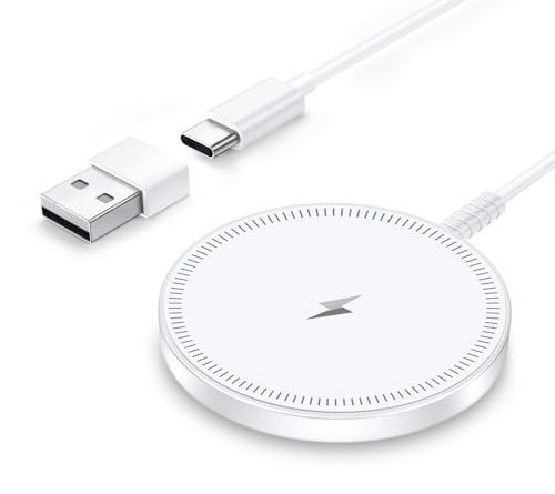 Magnetic Wireless Magsafe Charger iPhone: Fast Charging Pad for iPhone 17/16/15/14/13/12 Series & AirPods Pro 4-2, Strong Magnet, Dual Ports, Case-Friendly, Lightweight for Travel Home Office Desk
