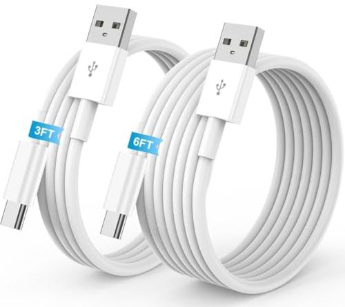 Car Carplay for iPhone 17 16 15 Charger Cord, 2Pack [3FT+6FT] USB A to USB C Charging Cable for Apple 17 16 15 Pro/Pro Max/Plus Type C Cord, for iPad Pro 12.9/11, Air 5th/4th Gen