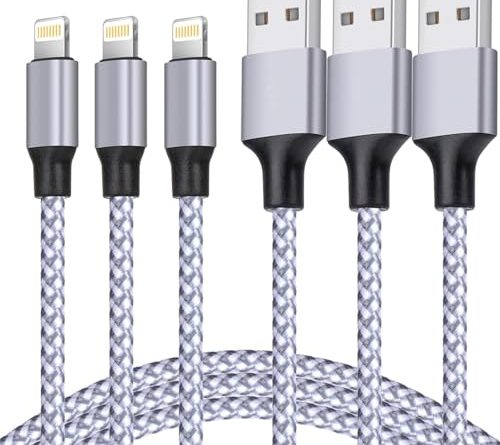 TAKAGI for iPhone Charger, [MFi Certified] Lightning Cable 3PACK 6FT Nylon Braided USB Charging Cable High Speed Transfer Cord Compatible with iPhone 14/13/12/11 Pro Max/XS MAX/XR/XS/X/8/iPad