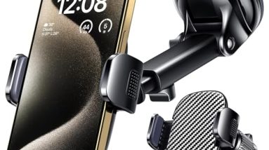 Qifutan Car Phone Holder Mount Phone Mount for Car Windshield Dashboard Air Vent Universal Hands Free Automobile Cell Phone Holder Fit for iPhone Smartphone Camera Mounts