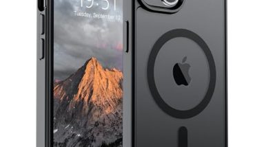 SUPFINE Magnetic for iPhone 14 Case & iPhone 13 Case (Compatible with MagSafe)(Military Grade Drop Protection) Translucent Matte Shockproof Phone Cover,Black