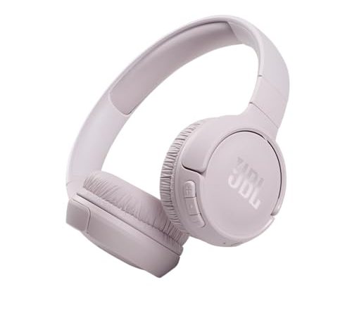JBL Tune 510BT - Bluetooth headphones with up to 40 hours battery, microphone for call, foldable and comfortable, Android and iOs compatible (Rose)
