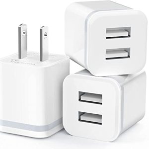 USB Wall Charger, LUOATIP 3-Pack 2.1A 5V Dual Port Cube Power Adapter Plug Block Charging Box Brick for iPhone 14 13 12 11 Pro Max SE XS XR X 8 7 6 6S Plus, Galaxy, LG, Moto, Android Phones