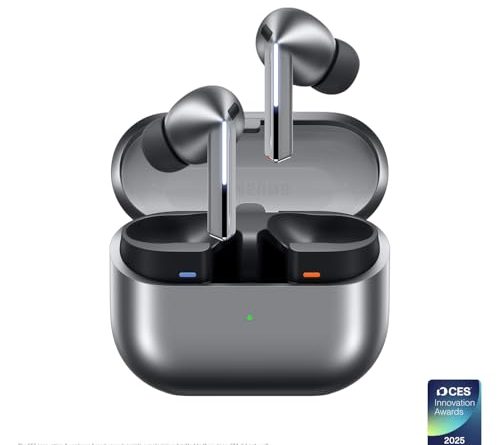 Samsung Galaxy Buds 3 Pro AI True Wireless Bluetooth Earbuds, Noise Cancelling, Sound Optimization, Redesigned Comfort Fit, Silver [US Version, Amazon Exclusive, 2Yr Warranty]