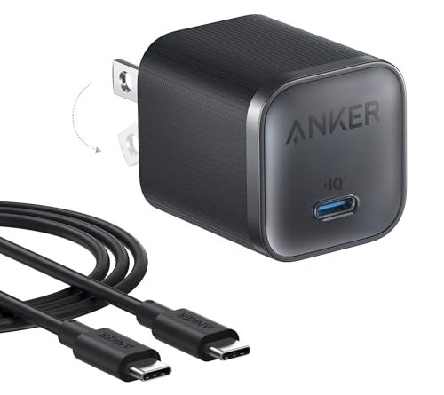 Anker Nano 45W Type C Charger Fast Charging, Compact and Foldable Plug USB C Charger Block for iPhone 17/16 Series, MacBook, Pixel 9, iPad, Samsung Galaxy S25 Ultra / S24 Series (6 ft Cable Included)