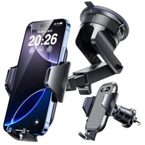 [2025 True Military-Grade] Car Phone Holder VANMASS [Upgraded Strongest Suction & Clip] Cell Phone Mount for Dashboard Windshield Vent Wall,Truck Cradle Stand for iPhone 17 Pro Max 16 15 14 13 Android