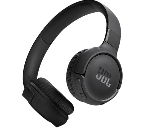 JBL Tune 520BT - Wireless On-Ear Headphones, Up to 57H Battery Life and Speed Charge, Lightweight, Comfortable and Foldable Design, Hands-Free Calls with Voice Aware (Black)