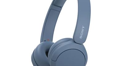Sony WH-CH520 Wireless Headphones Bluetooth On-Ear Headset with Microphone and up to 50 Hours Battery Life with Quick Charging, Blue