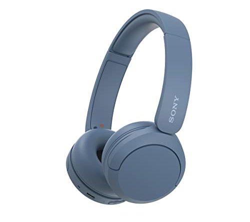Sony WH-CH520 Wireless Headphones Bluetooth On-Ear Headset with Microphone and up to 50 Hours Battery Life with Quick Charging, Blue