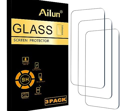 Ailun Screen Protector for iPhone 16 / iPhone 15 / iPhone 15 Pro [6.1 Inch] Display 3 Pack Tempered Glass, Dynamic Island Compatible, Case Friendly [Not for iPhone 16 Pro 6.3 Inch].