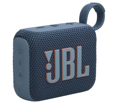JBL Go 4 - Ultra-Portable, Waterproof and Dustproof Bluetooth Speaker, Big Pro Sound with Punchy bass, 7-Hour Built-in Battery, Made in Part with Recycled Materials (Blue)