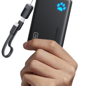 INIU Portable Charger, Ultra Slim 45W Fast Charging with Attached USB C Cable, Flight-Safe 10000mAh PD Power Bank Battery Pack, Travel Essential Phone Powerbank for iPhone 17 16 Samsung S25 Google etc