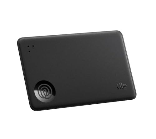 Tile by Life360 Slim - Wallet Finder, Bluetooth Tracker and Item Locator for Luggage Tags, Passports and More. Both iOS and Android Compatible. Phone Finder. 1-Pack (Black)