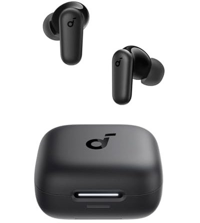 Soundcore P30i by Anker Noise Cancelling Earbuds, Strong and Smart Noise Cancelling, Powerful Bass, 45H Playtime, 2-in-1 Case and Phone Stand, IP54, Wireless Earbuds, Bluetooth 5.4 (Black)