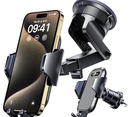 [2025 True Military-Grade] Car Phone Holder VANMASS [Upgraded Strongest Suction & Clip] Cell Phone Mount for Dashboard Windshield Vent Wall,Truck Cradle Stand for iPhone 17 Pro Max 16 15 14 13 Android