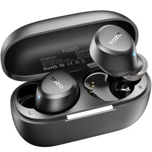 TOZO A1 Wireless Earbuds Bluetooth 5.3 Light Weight in Ear IPX5 Waterproof Headphones 2 Mic for AI Calls, Immersive Premium Sound Bass Headset with Charging Case, 32 Presets EQ Customization via App