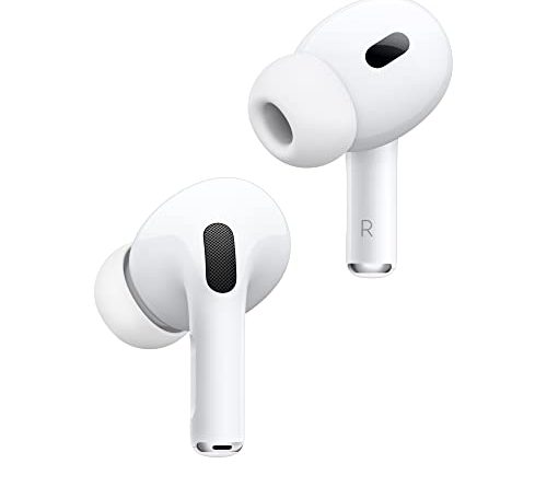 Apple AirPods Pro 2 Wireless Earbuds, Active Noise Cancellation, Hearing Aid Feature, Bluetooth Headphones, Transparency, Personalized Spatial Audio, High-Fidelity Sound, H2 Chip, USB-C Charging