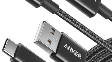 Anker Cable [2 Pack 6ft], USB A to USB C Cable for iPhone 17 Series,Samsung Galaxy S10 S10+, LG V30, Beats Fit Pro and More (Black).