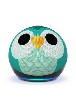 Amazon Echo Dot Kids (newest model) - Designed for kids, with Alexa+ Early Access, parental controls, Includes 1 Year of Amazon Kids+, Owl