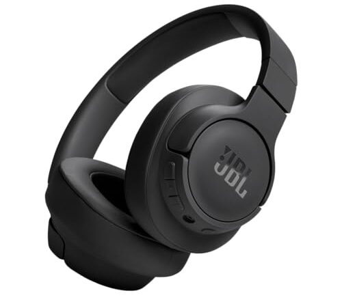 JBL Tune 720BT - Wireless Over-Ear Headphones with JBL Pure Bass Sound, Bluetooth 5.3, Up to 76H Battery Life and Speed Charge, Lightweight, Comfortable and Foldable Design (Black)