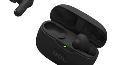 JBL Vibe Beam 2 - True Wireless Noise Cancelling Earbuds with JBL Pure Bass Sound & Smart Ambient technology, 4mics for crisp, clear calls, up to 40Hrs of Playback, IP54 Dust & Water resistant (Black)