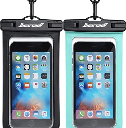 Hiearcool Waterproof Phone Pouch, IPX8 Waterproof Phone Case for iPhone 17/16/15/14 Pro Max, Cell Phone Dry Bag for Beach & Cruise Essentials, Touch Screen, Lanyard Included, 2 Pack (Fits Up to 8.3”)
