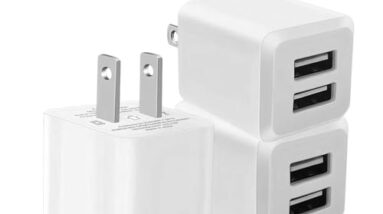 REKNA USB Wall Charger, Dual Port Cube Power Adapter Charger Plug Block Charging Box, Dual Port Wall Fast Charging Adapter, Compatible for i Phone 14 13 12 11，Milky White