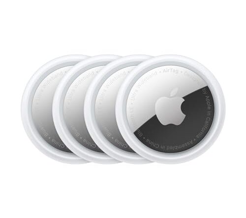 Apple AirTag 4 Pack. Keep Track of and find Your Keys, Wallet, Luggage, Backpack, and More. Simple one-tap Set up with iPhone or iPad