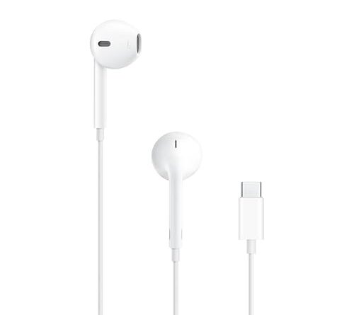 Apple EarPods Headphones with USB-C Plug, Wired Ear Buds with Built-in Remote to Control Music, Phone Calls, and Volume