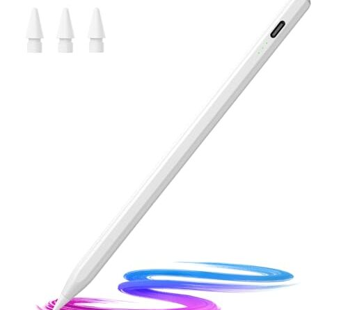 Stylus Pen for iPad(2018-2025)-13 Mins Fast Charge with Tilt Sensitivity & Palm Rejection for iPad 11/10/9/8/7/6th Gen, Air 7/6/5/4/3/M3/M2, Pro 13"/12.9"/11"/M4, Mini 7/6/5th, White