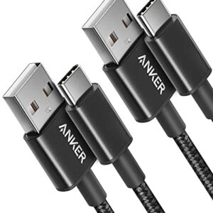 Anker Cable [2 Pack 3ft], USB A to USB C Cable for iPhone 17 Series,Samsung Galaxy S10 S10+, LG V30, Beats Fit Pro and More (Black).