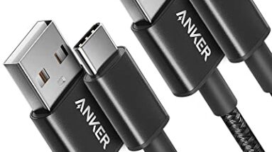 Anker Cable [2 Pack 3ft], USB A to USB C Cable for iPhone 17 Series,Samsung Galaxy S10 S10+, LG V30, Beats Fit Pro and More (Black).
