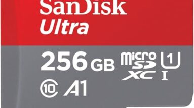 SanDisk 256GB Ultra microSDXC UHS-I Memory Card with Adapter - Up to 150MB/s, C10, U1, Full HD, A1, MicroSD Card - SDSQUAC-256G-GN6MA [New Version]