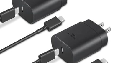 GUUSMART Type C Charger 2-Pack 25W Type C Fast Charging Block with 6ft USB C Charger Cable Compatible with Galaxy S25 S24 S23 S22 S21+/Phone 17/16/16 Pro Max/15/15 Pro Max/15 Plus-Black