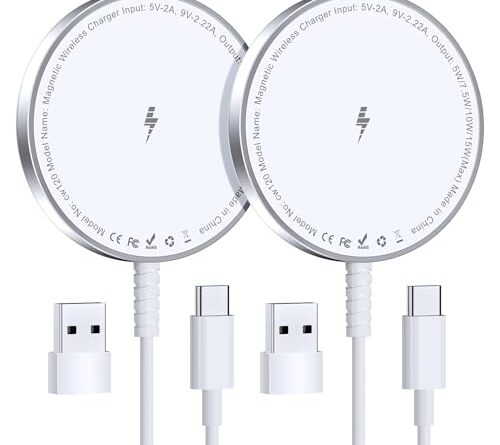 for MagSafe Charger: Magnetic Wireless Charging Pad for iPhone 17 16 15 14 13 12 Series & AirPods 4-2 Pro, Strong Magnet, Aluminum Alloy, USB-C/A Ports, Ultra-Thin & Portable, Ideal for Desk & Bedside