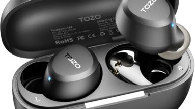 TOZO A1 Wireless Earbuds Bluetooth 5.3 Light Weight in Ear IPX5 Waterproof Headphones 2 Mic for AI Calls, Immersive Premium Sound Bass Headset with Charging Case, 32 Presets EQ Customization via App