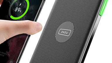 INIU Wireless Charger, 15W Fast Qi Certified Wireless Charging Station with Sleep-Friendly Adaptive Light Compatible with iPhone 17 16 15 14 13 12 Pro Max Samsung Galaxy S25 S24 S23 Note 20 Google etc