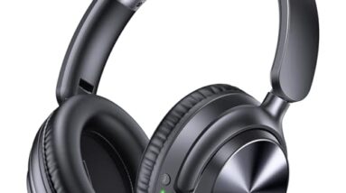 TAGRY Hybrid Active Noise Cancelling Bluetooth Headphones 100H Playtime Wireless Over Ear Headphone with Fast Charging Hi-Res Audio Headsets Comfort Earcups for Commute Travel Office Phone PC Black