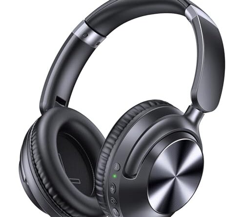 TAGRY Hybrid Active Noise Cancelling Bluetooth Headphones 100H Playtime Wireless Over Ear Headphone with Fast Charging Hi-Res Audio Headsets Comfort Earcups for Commute Travel Office Phone PC Black