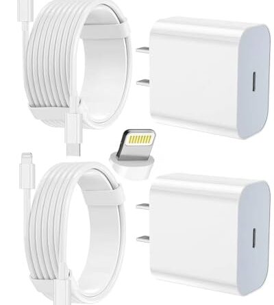 FEEL2NICE iPhone Charger Fast Charging 2 Pack Type C Wall Charger Block with 2 Pack [6FT&10FT] Long USB C to Lightning Cable for iPhone 14/13/12/12 Pro Max/11/Xs Max/XR/X,AirPods Pro
