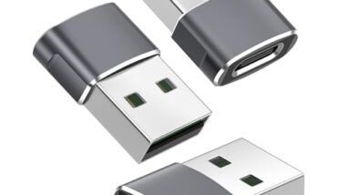 Basesailor USB to USB C Adapter,USBC Female to USB A Male Adapter,Type C Converter Charger for iPhone 17 Pro Max,16 15,Apple Watch iWatch S11 S10 SE,AirPods 3,iPad mini Air,Samsung Galaxy S25,Gray